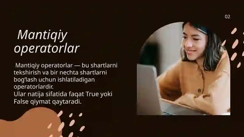 Python dasturlash tilida mantiqiy operatorlar: and, or, not 2