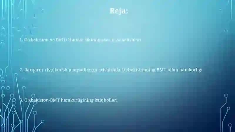 Oʻzbekistoning BMT bilan hamkorlik aloqalari 2