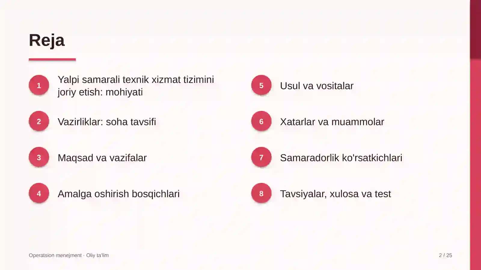 vazirliklarda yalpi samarali texnik xizmat tizimini joriy etish 9898 2