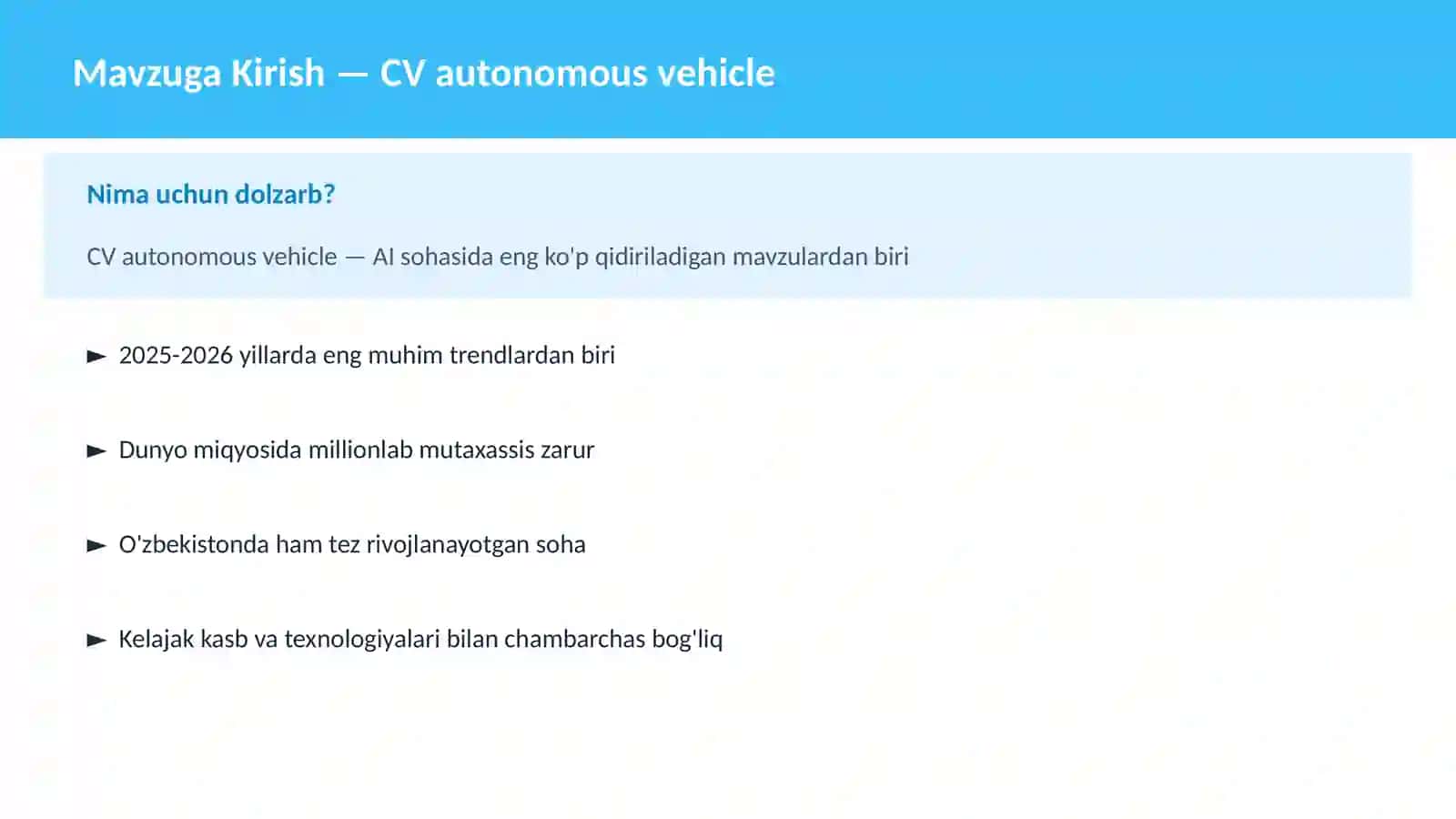 CV autonomous vehicle 2
