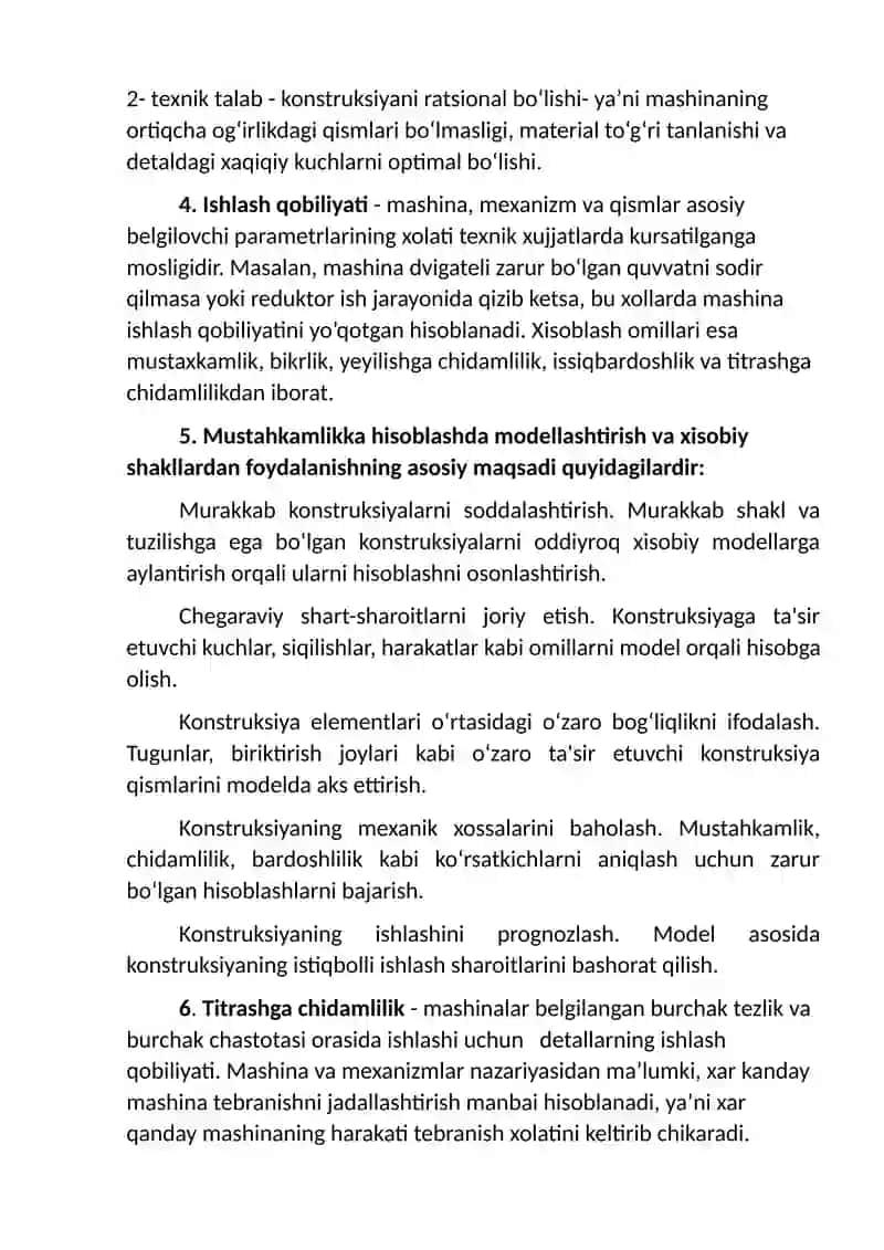 Mashina mexanizmlar xavfsizligi fanidan mazorat savollari 2