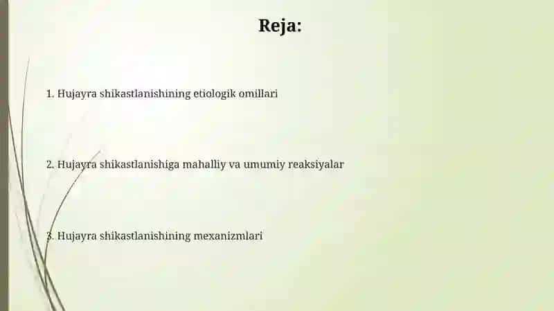 Hujayra shikastlanishiga mahalliy va umumiy reaksiyalar 2