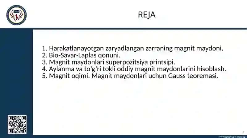 Masofaviy ta'lim uchun quvontent: Magnit maydoni. Magnit maydon induksiya vektori. Magnit induksiya chiziqlari 2