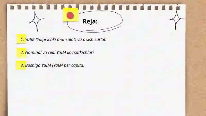 Iqtisodiy o'sish ko'rsatkichlari 2