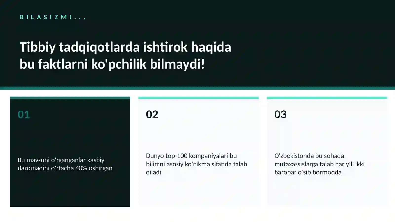 Tibbiy tadqiqotlarda ishtirok 2