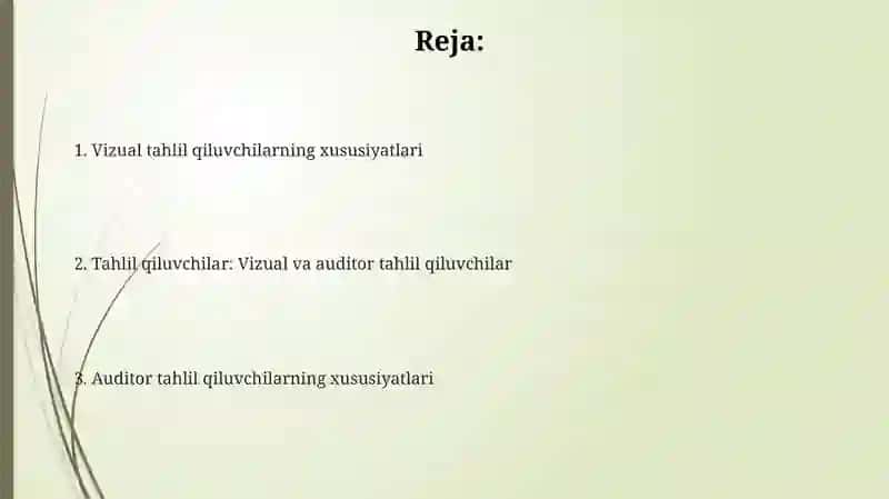Analizatorlar.Ko'rish va eshitish analizatorlari 2