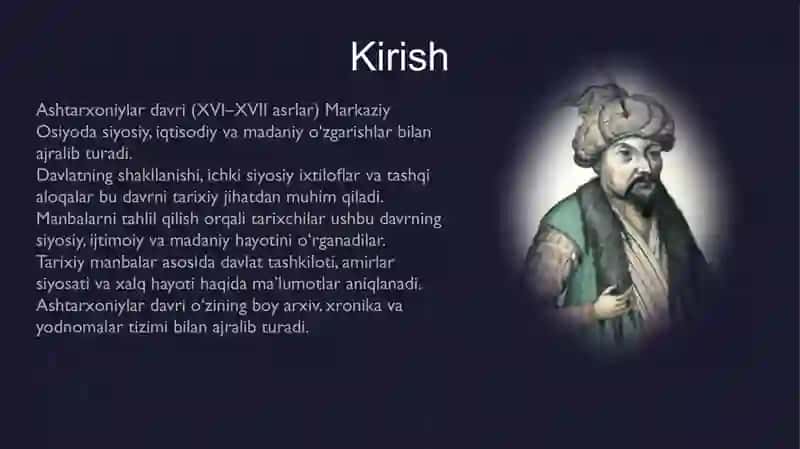 Ashtarxoniylar davriga oid manbalar tahlili 2