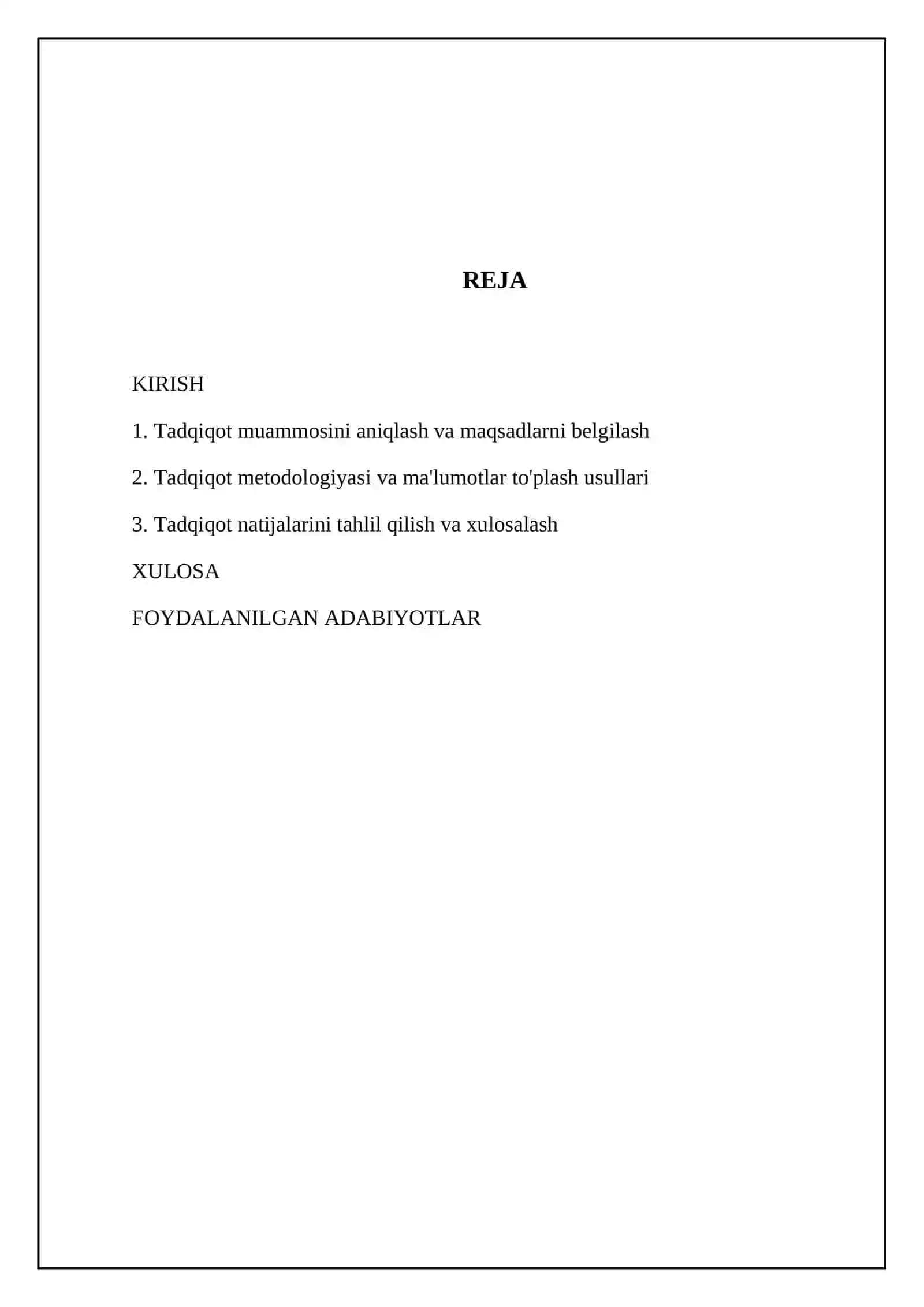 Tadqiqotlar olib borish jarayoni va uni tashkil etish 2