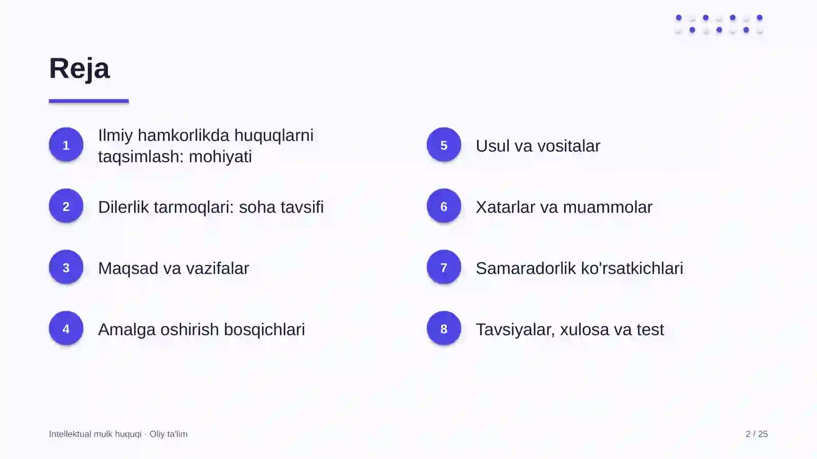 Dilerlik tarmoqlarida ilmiy hamkorlikda intellektual mulk huquqlarini taqsimlash 2