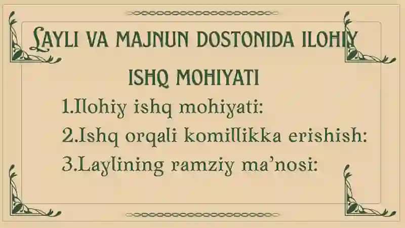 Layli va majnun dostonida ilohiy ishq mohiyati 2