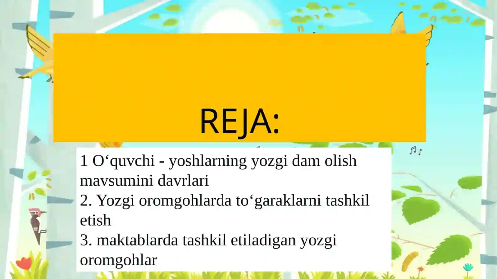 O‘quvchi-yoshlarning yozg‘idamoliṣ mavsumini davrlari va amalga oshiriladigan ishlar 2