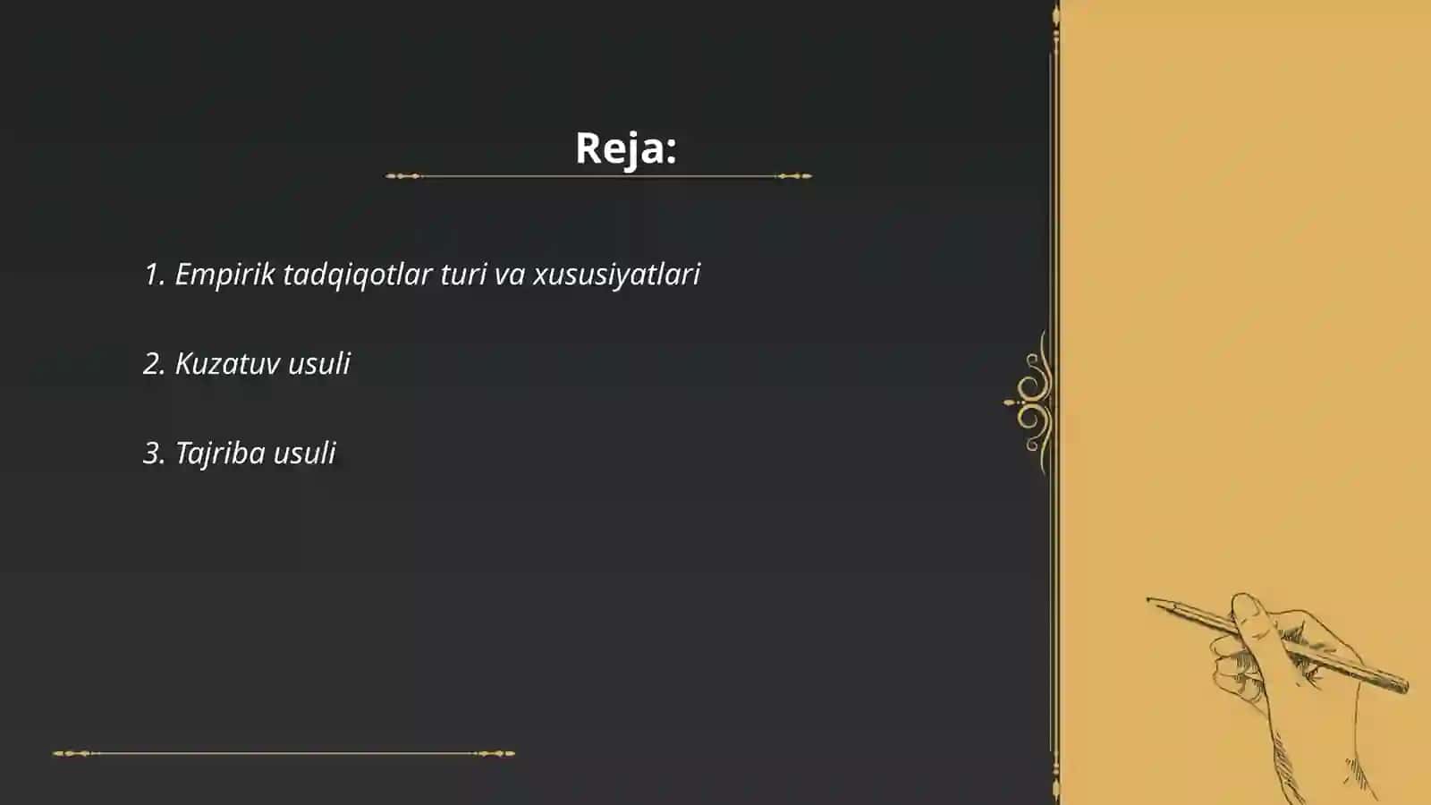 Empirik tadqiqotning umumiy tasnifi 2