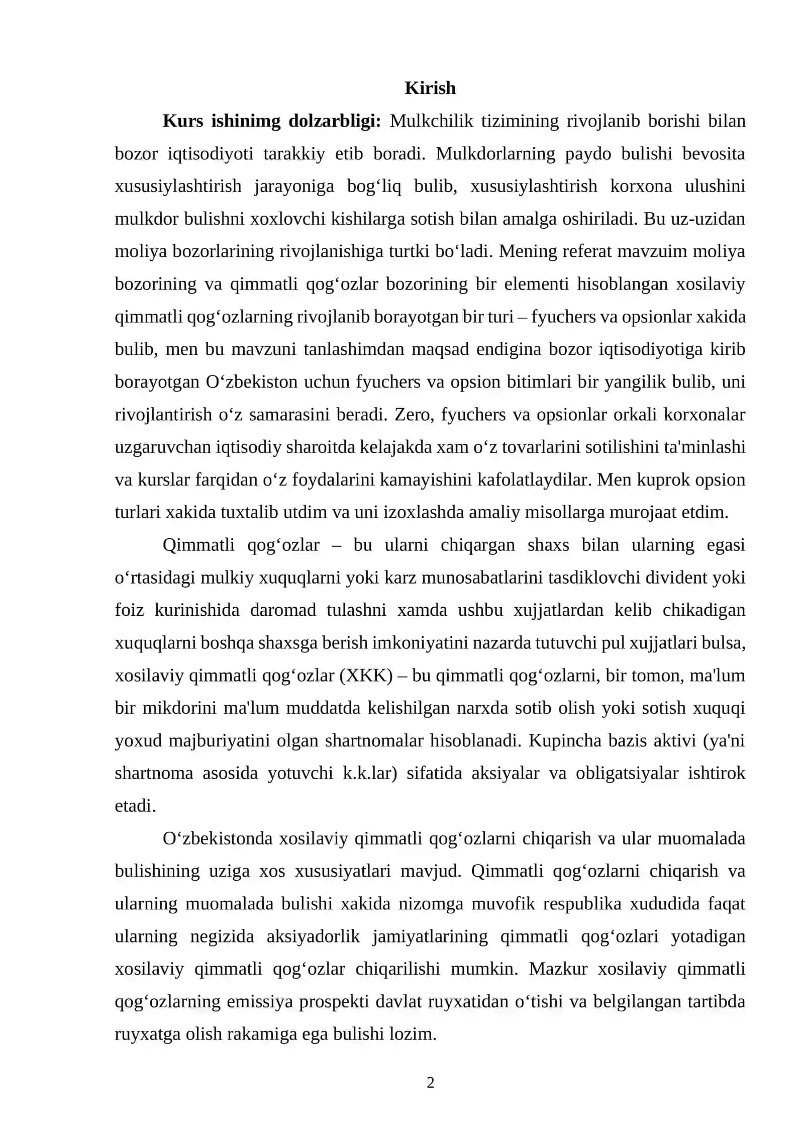 Qimmatli qog’oz ularning turlari, amal qilishi 2