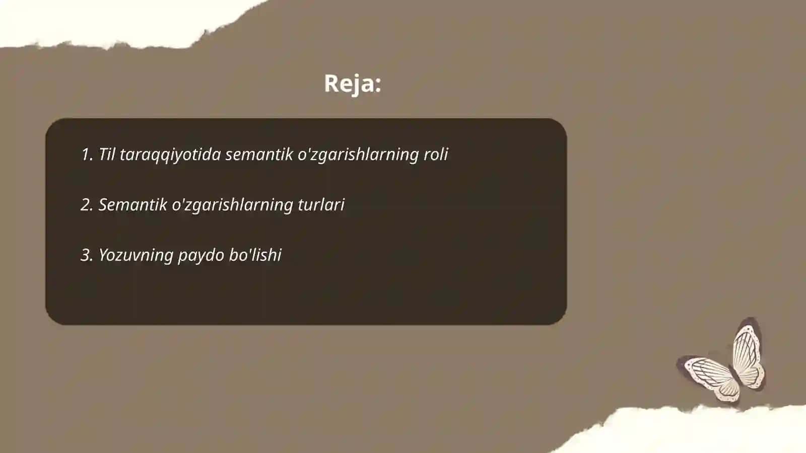 Til taraqqiyotidagi semantik òzgarishlar.Yozuv va uning tarixiy kòrinishlari 2