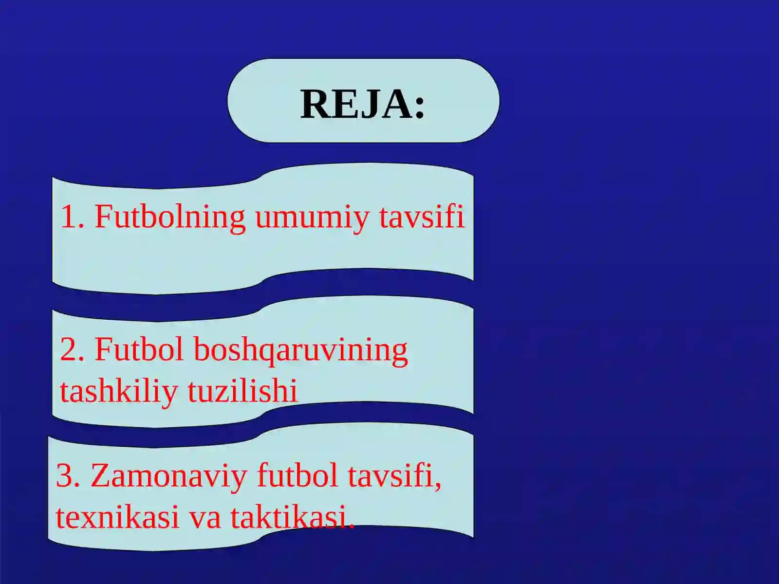 Futbol o'yin texnikasi va taktikasining tasnifi 2