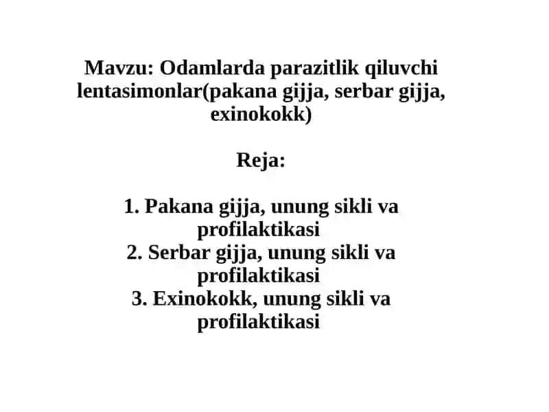 Pakana gijja (Hymenolepis nana) 2