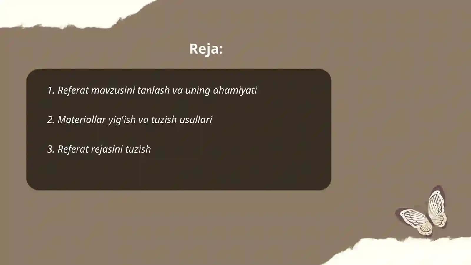 Referat mavzusini tanlash va uning ahamiyati 2