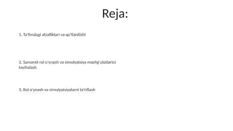 Rol o'ynash va scenario tahlili asosida ta'lim 2