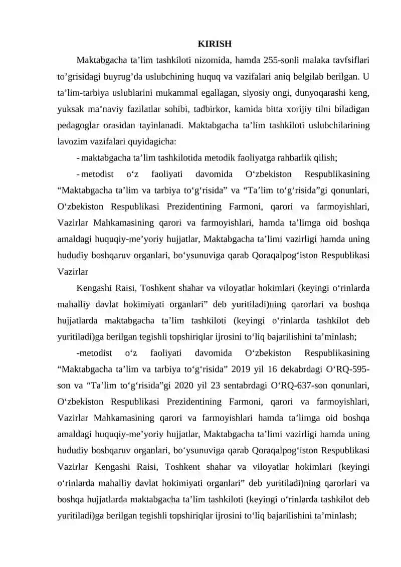 Uslubchining maktabgacha ta’limdagi vazifasi 2
