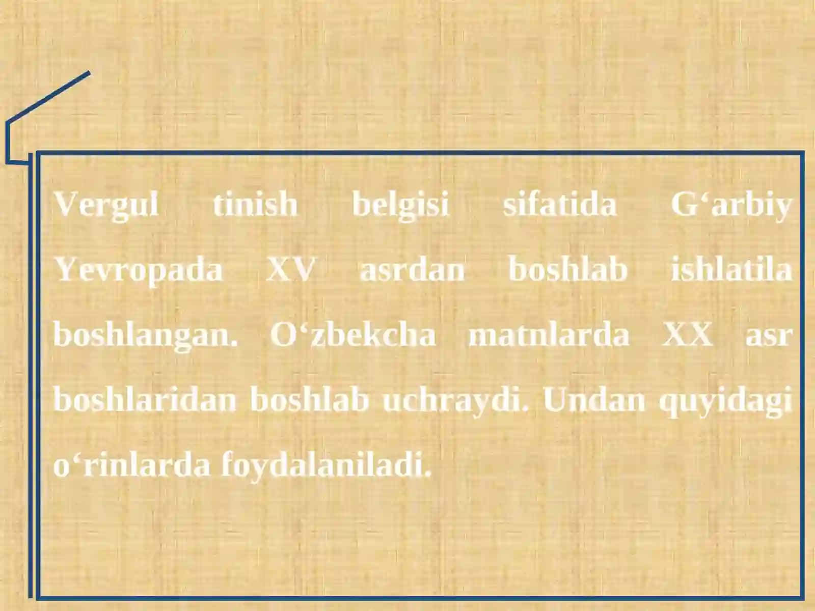 VERGUL VA UNING QO‘LLANILISHI 2