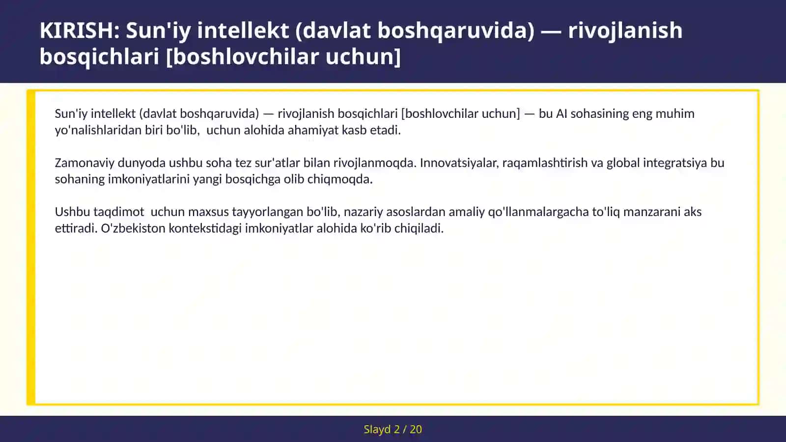 Sun'iy intellekt (davlat boshqarishida) - rivojlanish bosqichlari [boshlovchilar uchun] 2
