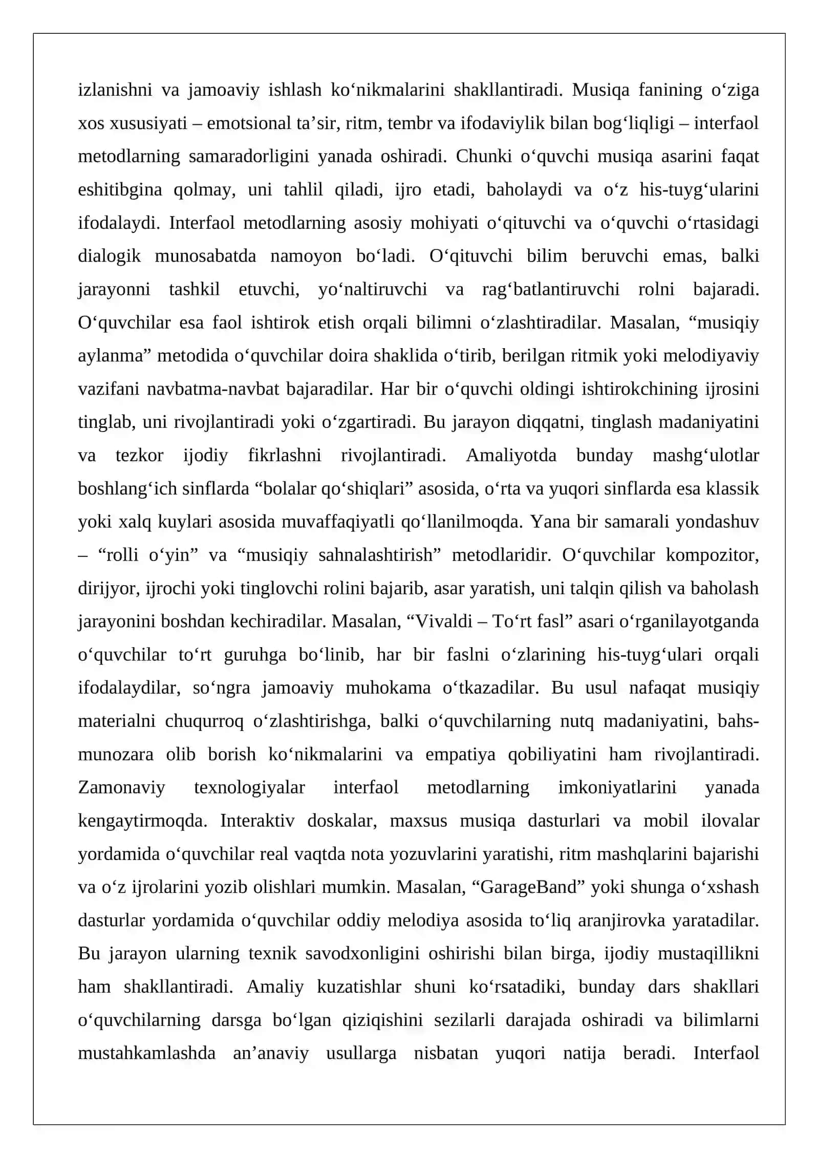 Musiqiy ta’limda interfaol metodlardan foydalanish 2