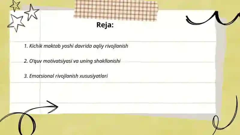 Kichik maktab yoshi davrida psixik rivojlanish xususiyatlar 2