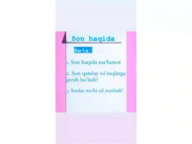 Sonlar narsalarning joylashish tartibi 2
