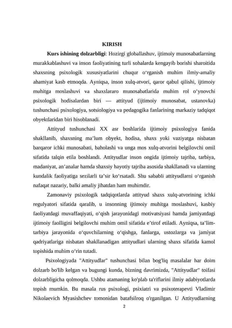 Attityud tushunchasining mohiyati va attityudning vazifalari 2
