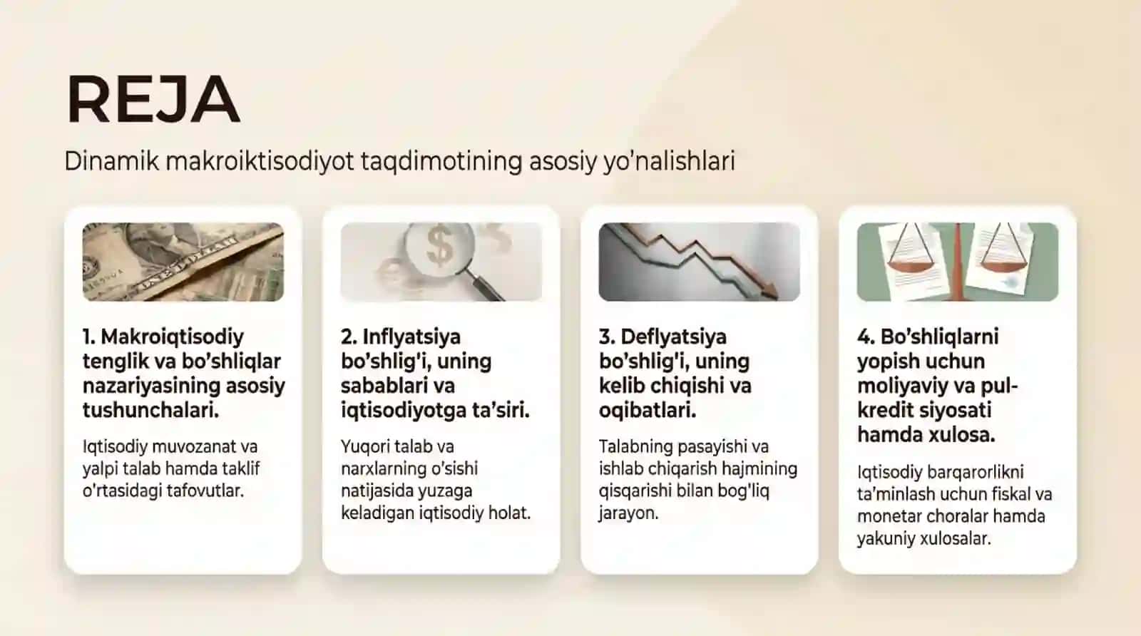 Iqtisodiyotdagi inflyatsiya va deflyatsiya boʻshliqlari 2