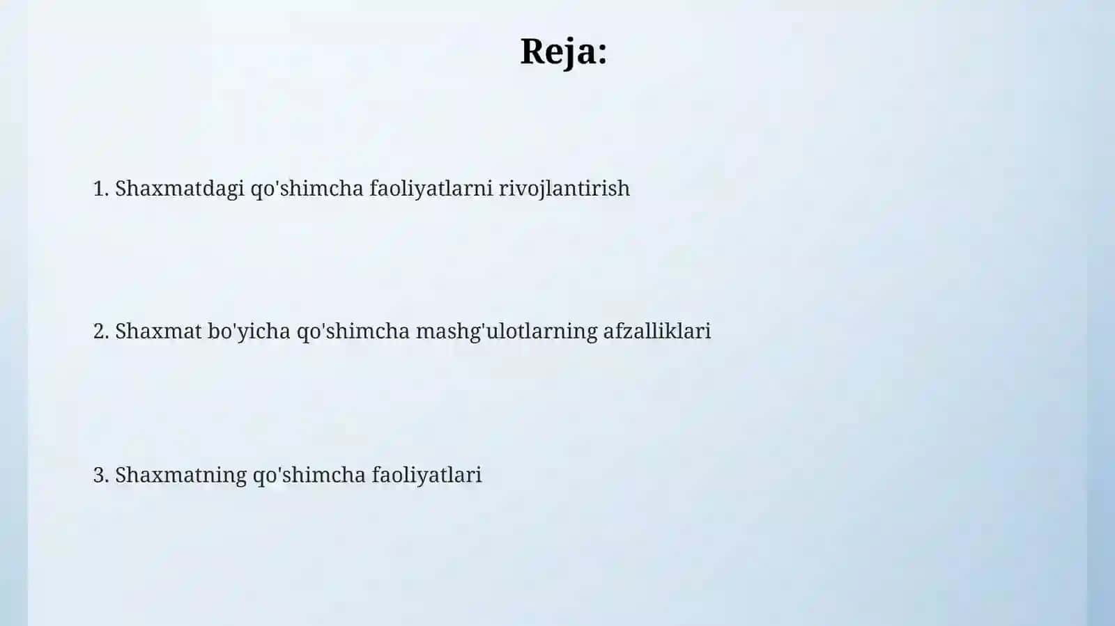 Shaxmatdagi qo'shimcha faoliyatlarni rivojlantirish 2