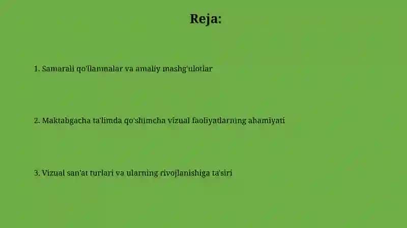 Vizual san'at turlari va ularning rivojlanishiga ta'siri 2