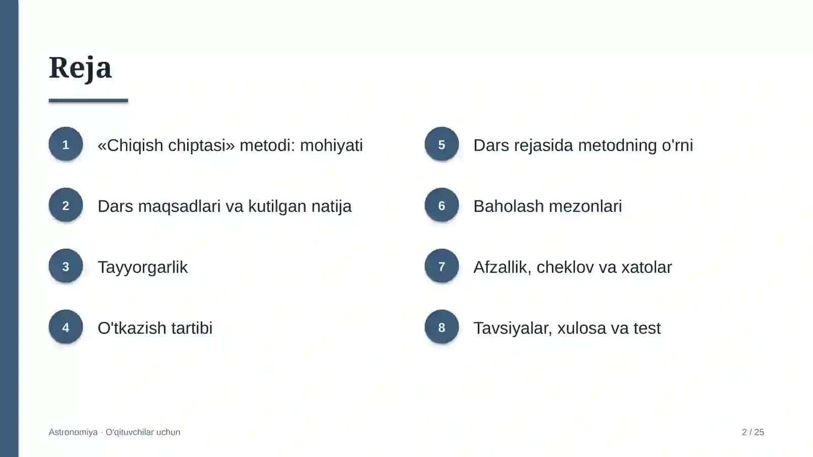 astronomiya darslarida chiqish chiptasi metodidan foydalanish 9753 2