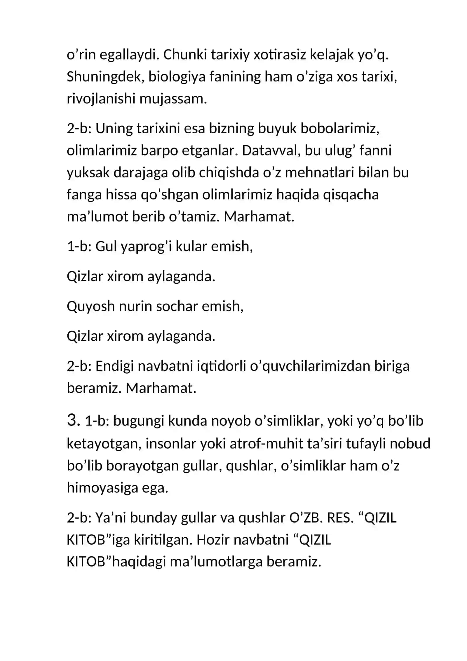 Biologiya tadbir ssenariysi 2