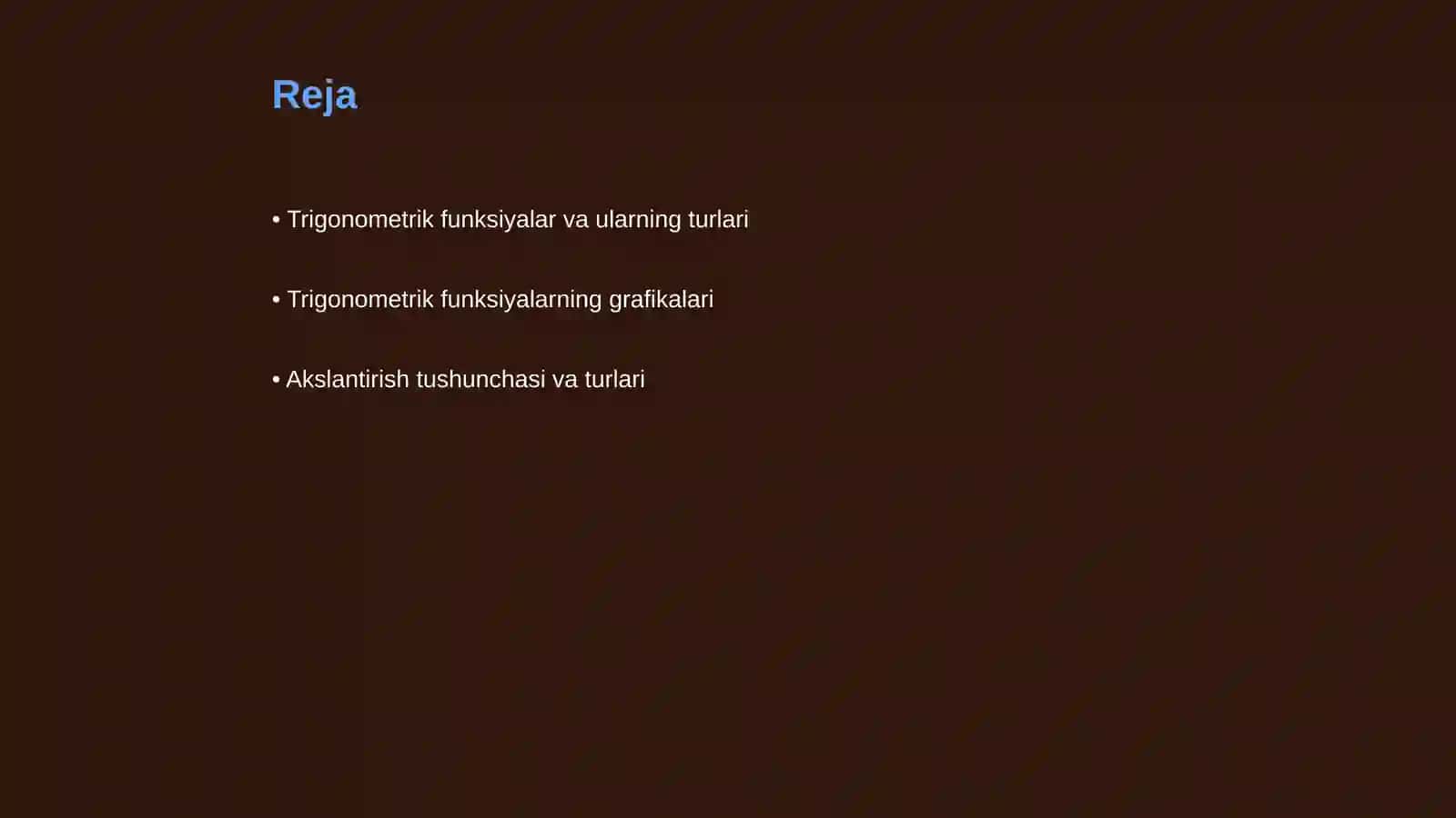 Trigonometrik funksiyalar yordamida akslantirishlar 2
