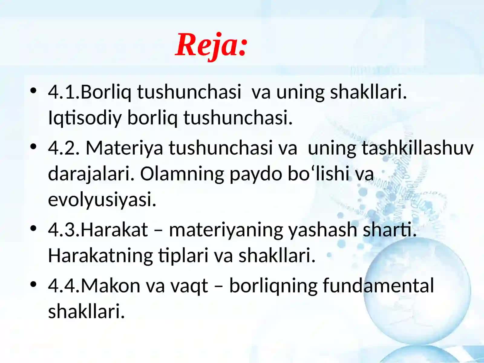 Borliqning fundamental shakllari 2