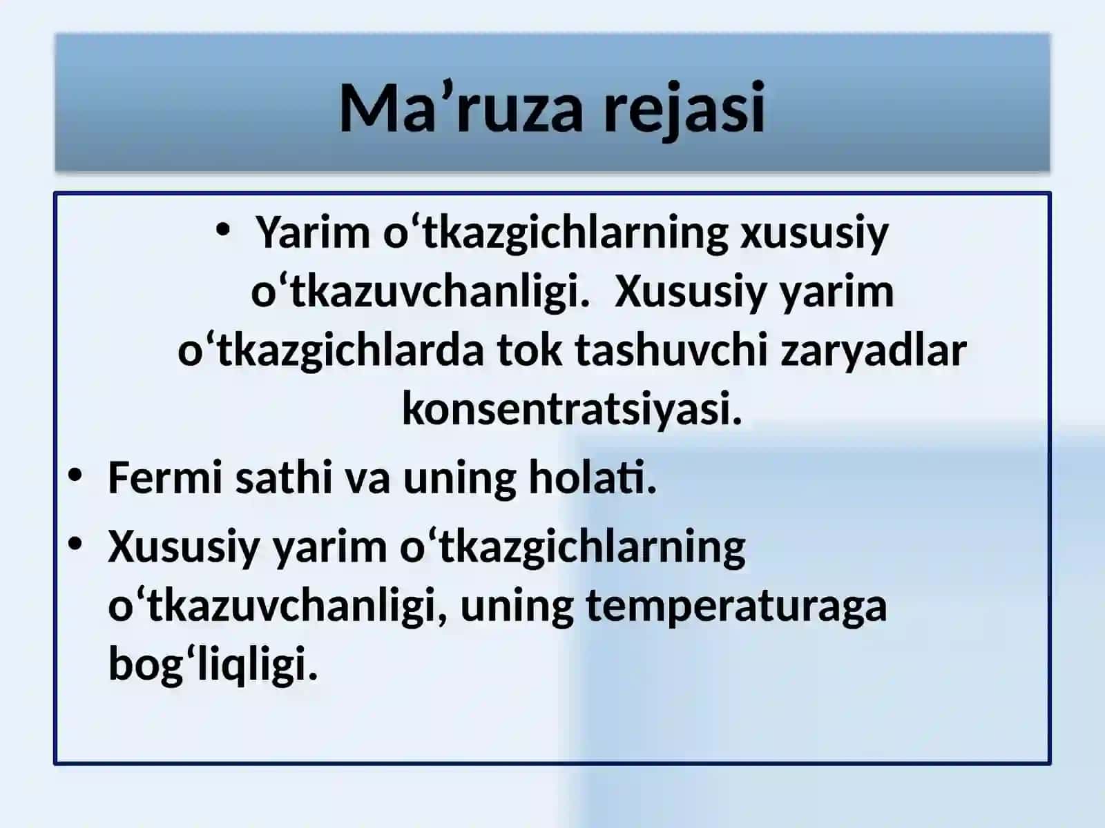 Xususiy  o‘tkazuvchanligi 2