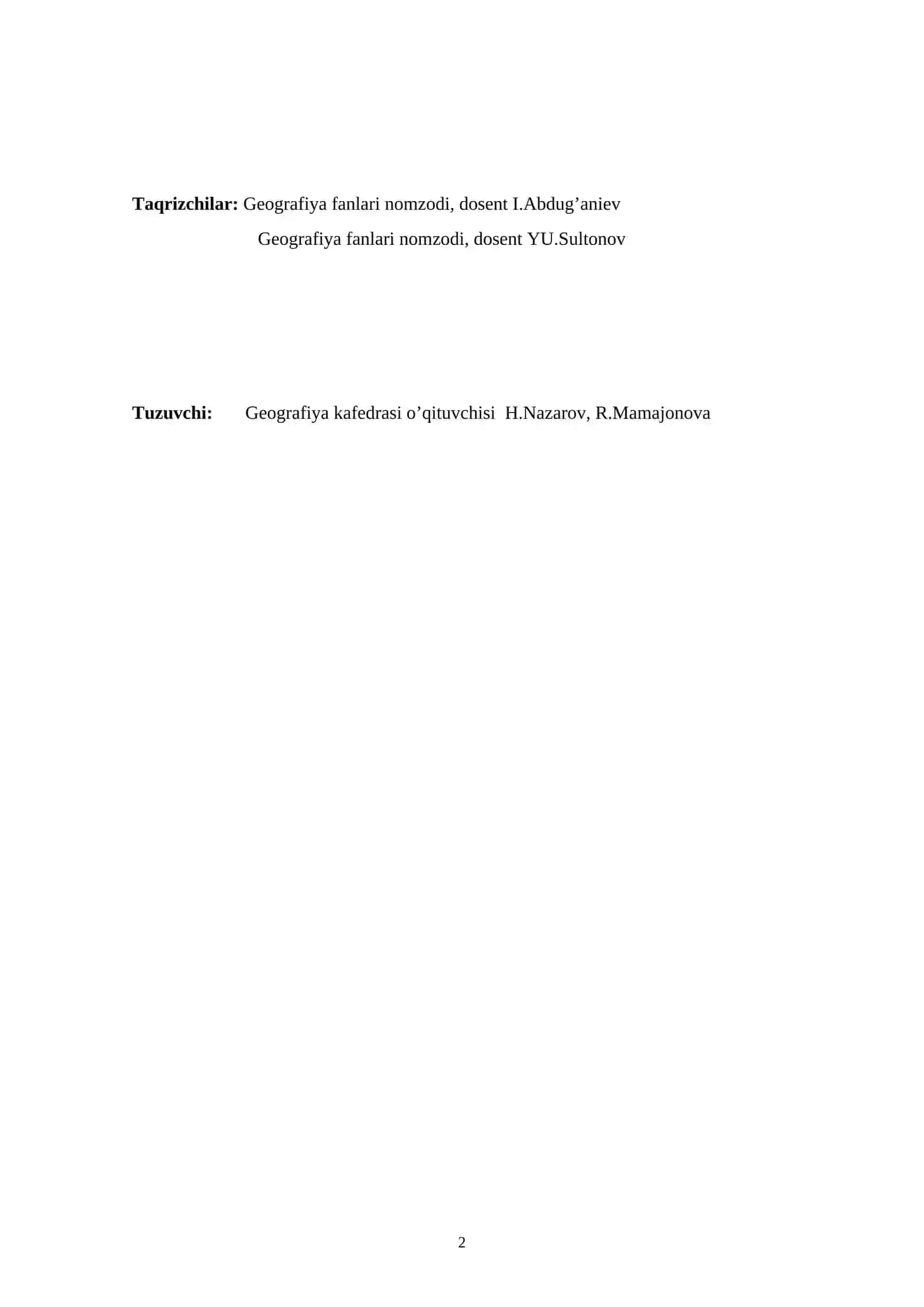 Geografiya ta'limi metodikasi 2