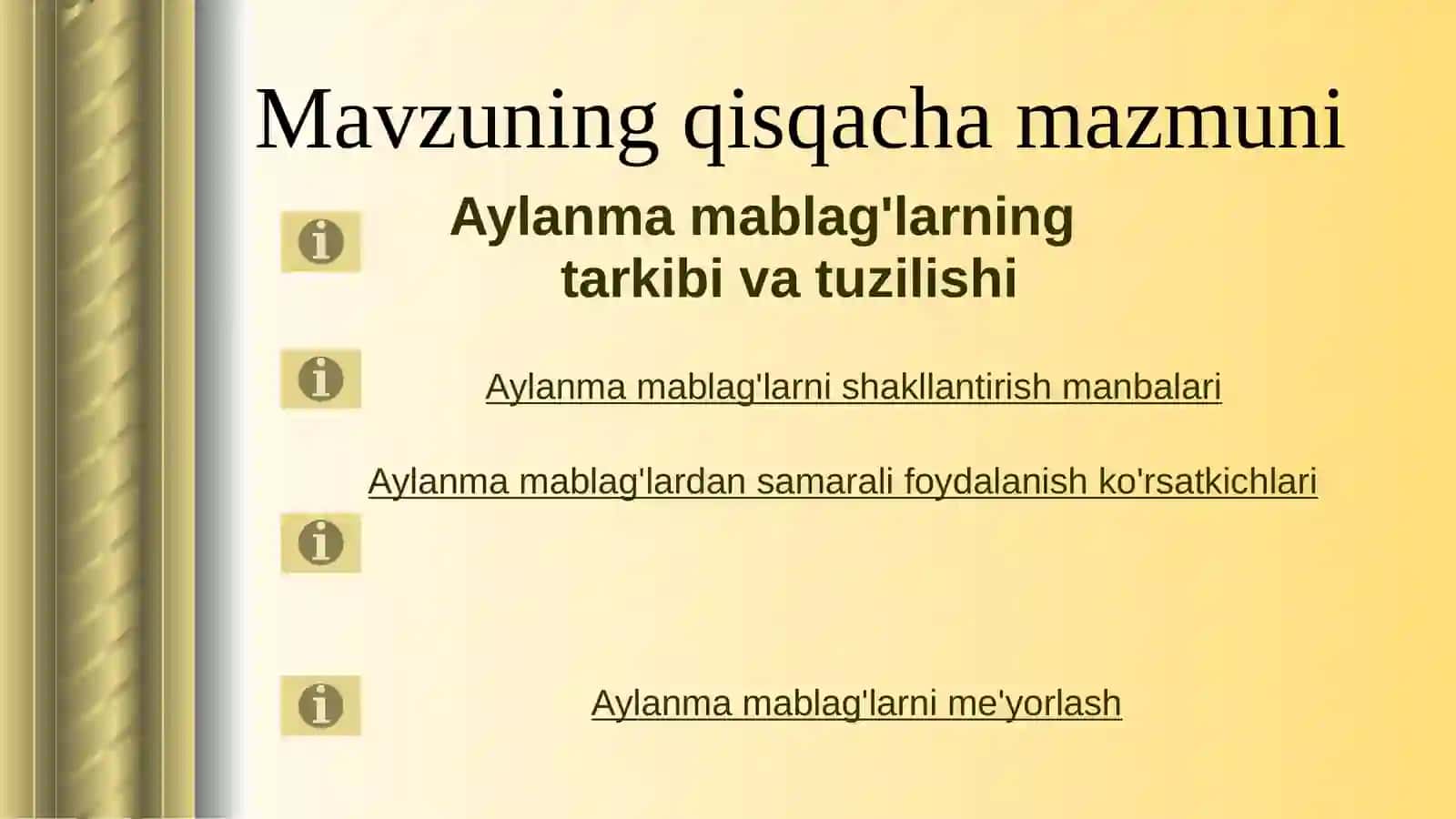 Iqtisodiyot - Aylanma mablag'lar 2