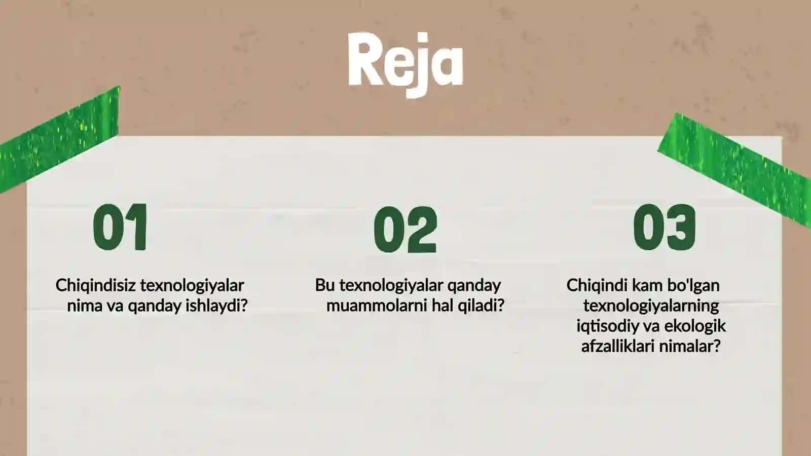 Chiqindisiz texnologiyalar 2