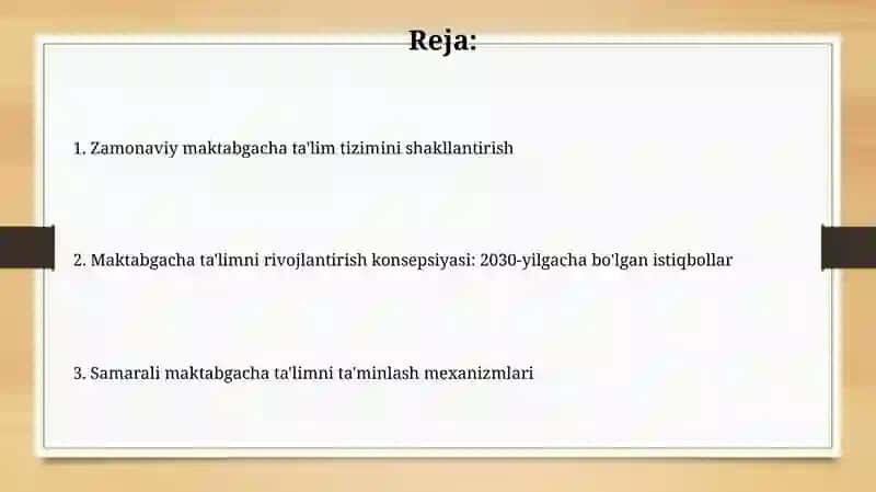 Maktabgacha ta'limni 2030-yilgacha rivojlantirish konsepsiyasi 2