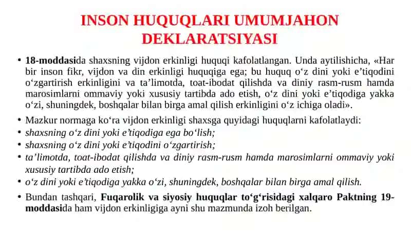 Vijdon erkinligi tushunchasi 2