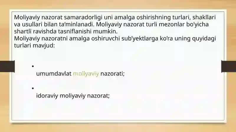 Moliyaviy nazorat turlari 2