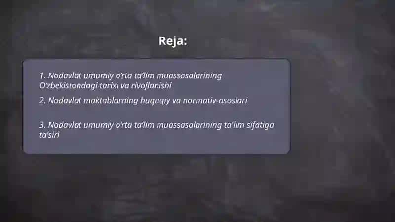 Nodavlat umumiy o‘rta ta’lim muassasalarining O‘zbekistondagi tarixi va rivojlanishi 2