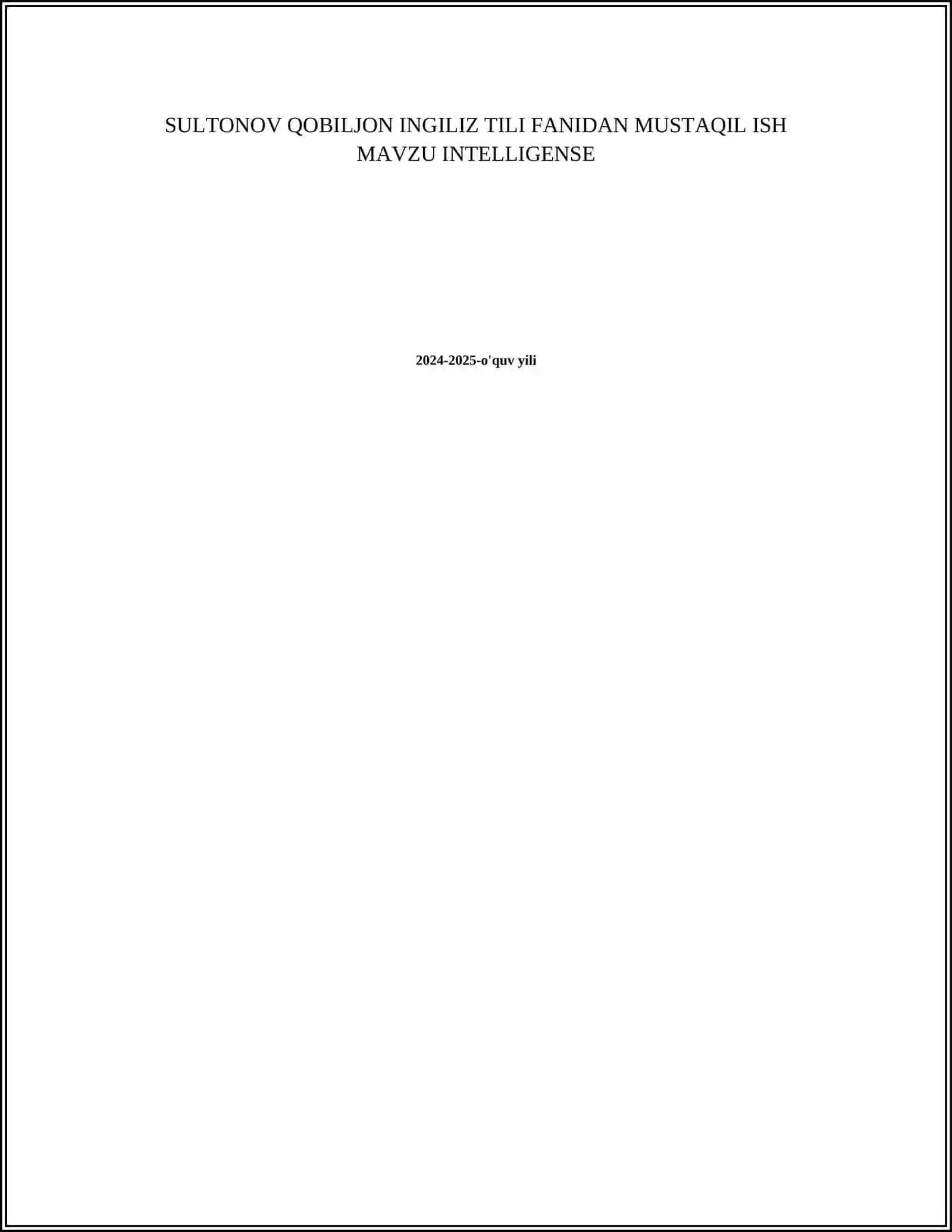 INTELLIGENSE 2