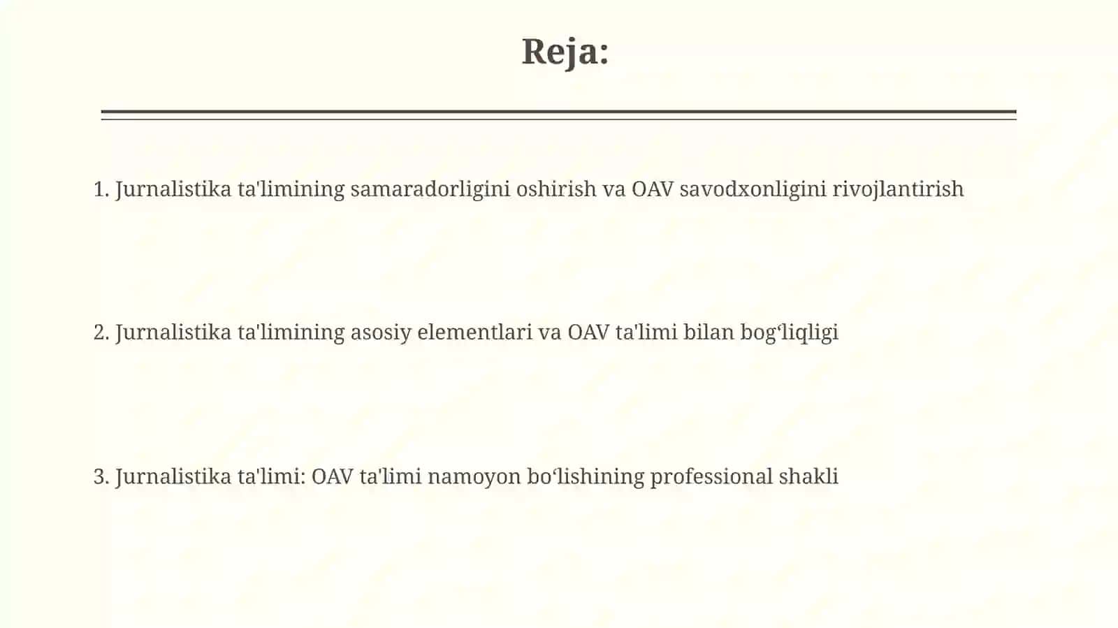 Jurnalistik ta'lim mediata'limning professional koʻrinishi sifatida 2