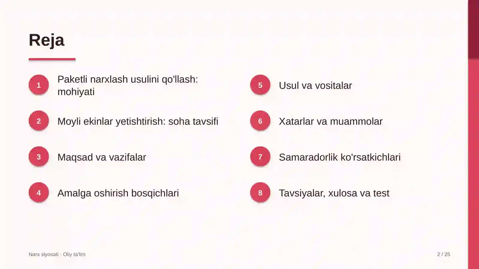 moyli ekinlar yetishtirishda paketli narxlash usulini qo'llash 1484 2