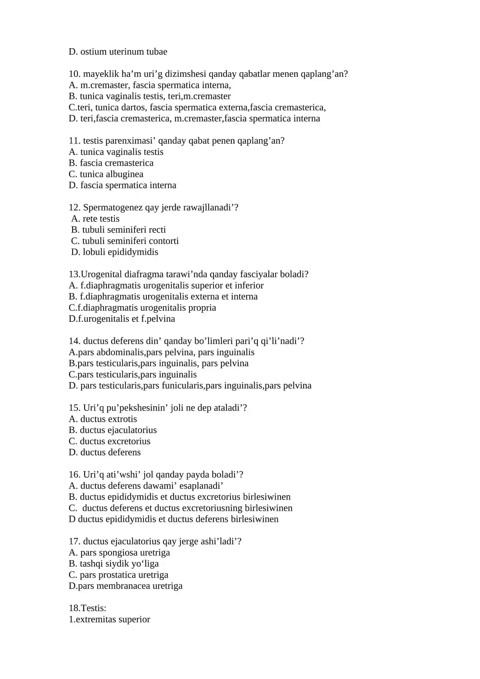 funiculus spermaticus qurami’na kiredi 2