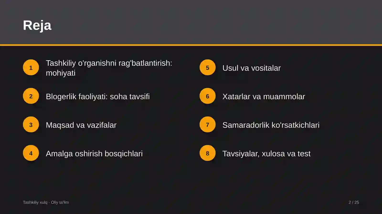 Blogerlik faoliyatida tashkiliy o'rganishni rag'batlantirish 2