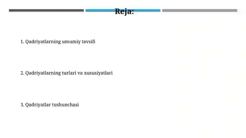 Qadriyat tushunchasi va uning umumiy tavsifi 2
